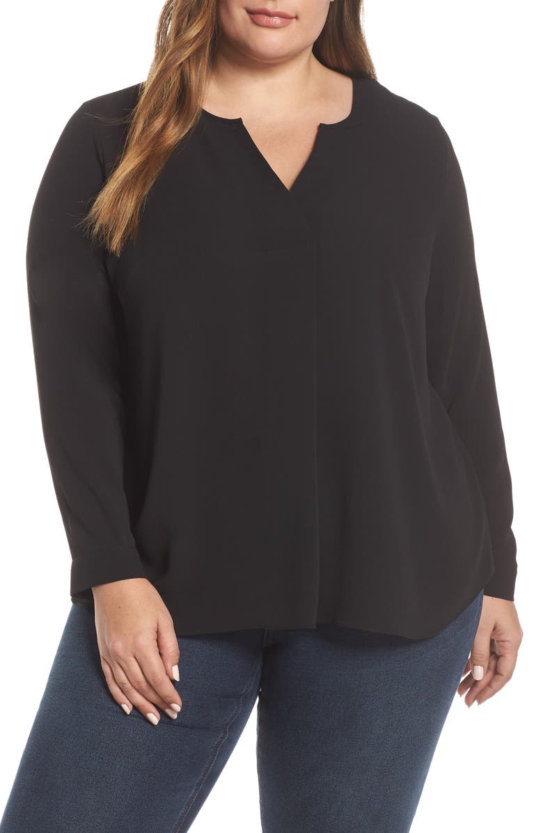 Vince Camuto Soft Texture Split Neck Tunic, Main, color, 