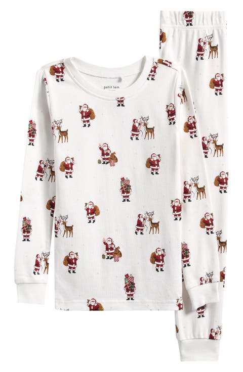 Kids' Fitted Two-Piece Organic Cotton Pajamas