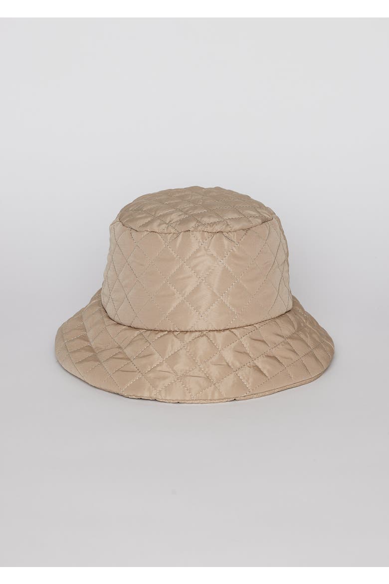 Quilted Bucket Hat, Main, color, Camel