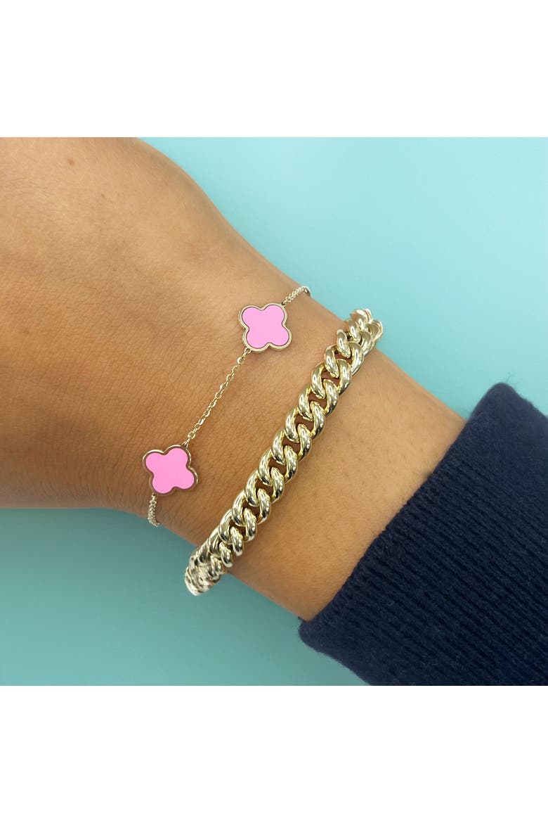 Small Bubblegum Pink Clover Bracelet, Alternate, color, Bubblegum Pink