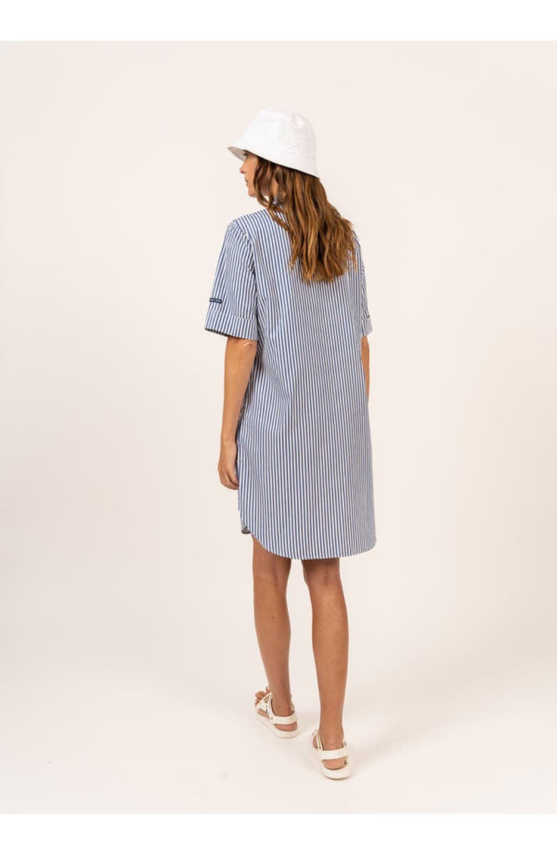 Saint James LEONIE - Pinstriped Shirt Dress, Alternate, color, White/Blue