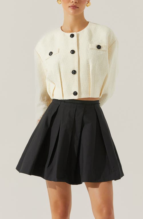 Astr The Label Edana Tweed Crop Jacket In White