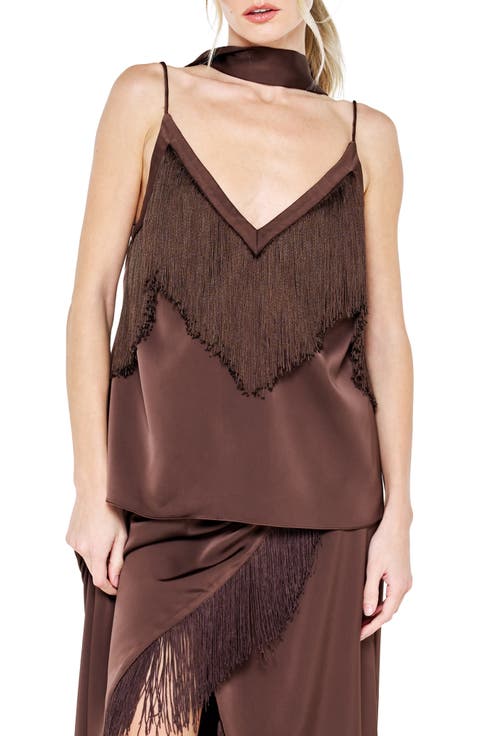 Enza Fringe Camisole with Scarf