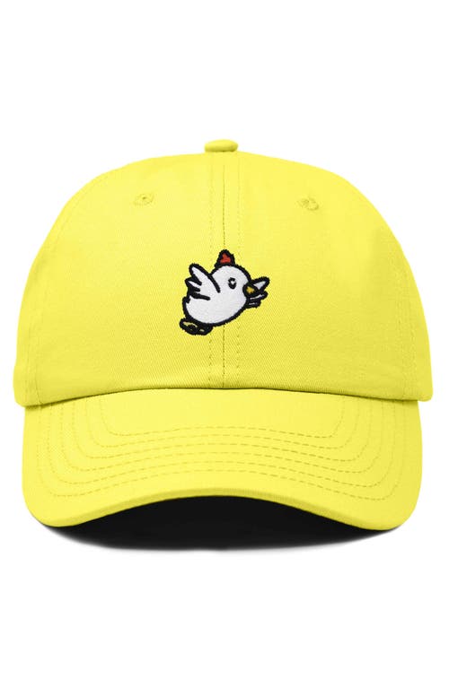 Shop Dalix Chicken Embroidered Cotton Cap In Yellow