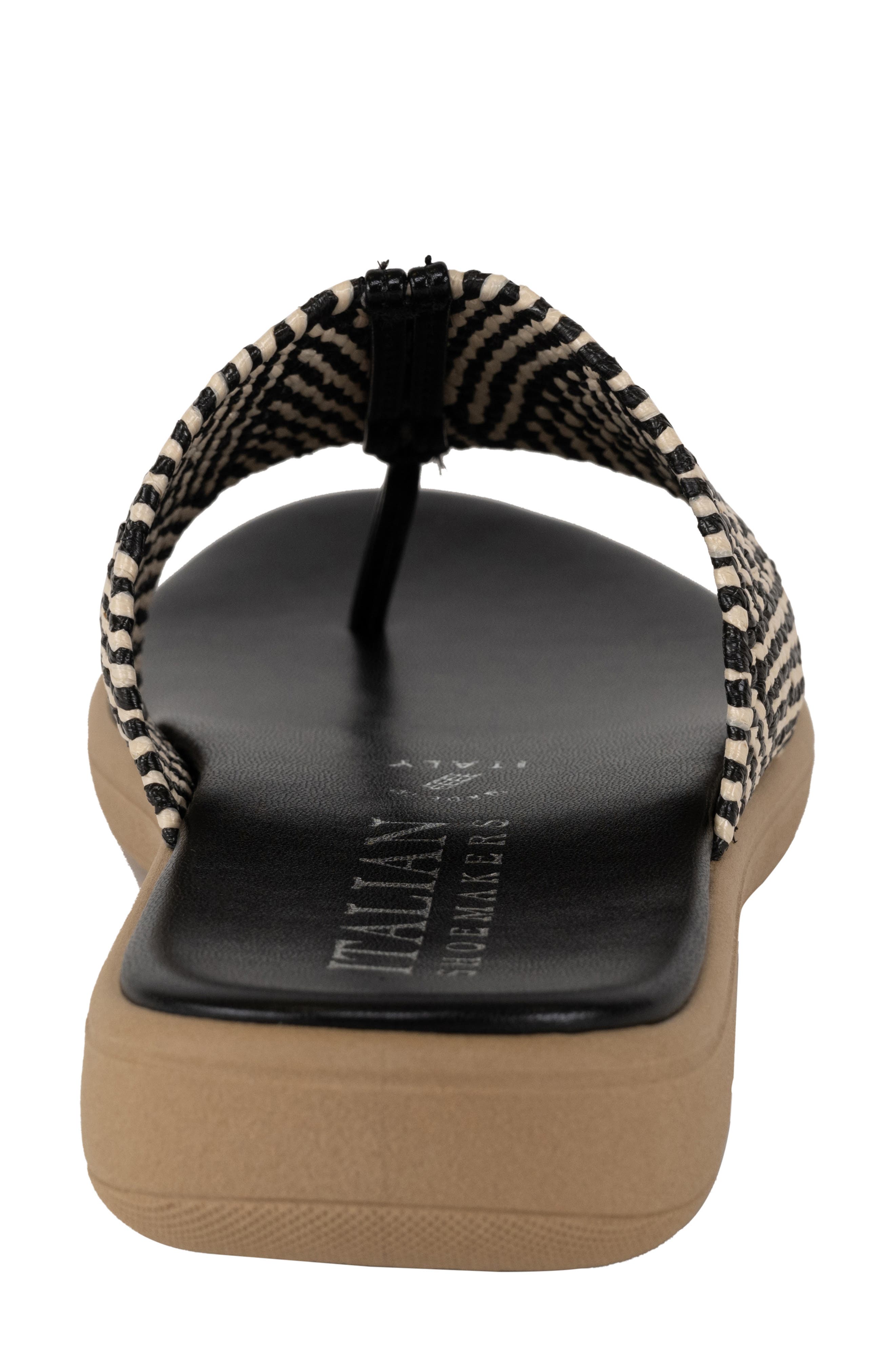 ITALIAN SHOEMAKERS Rylah Chevron Sandal, Alternate, color, Black/ Naural