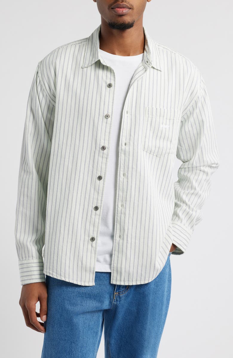 Obey Windsor Relaxed Fit Stripe Cotton Button-Up Shirt, Main, color, 