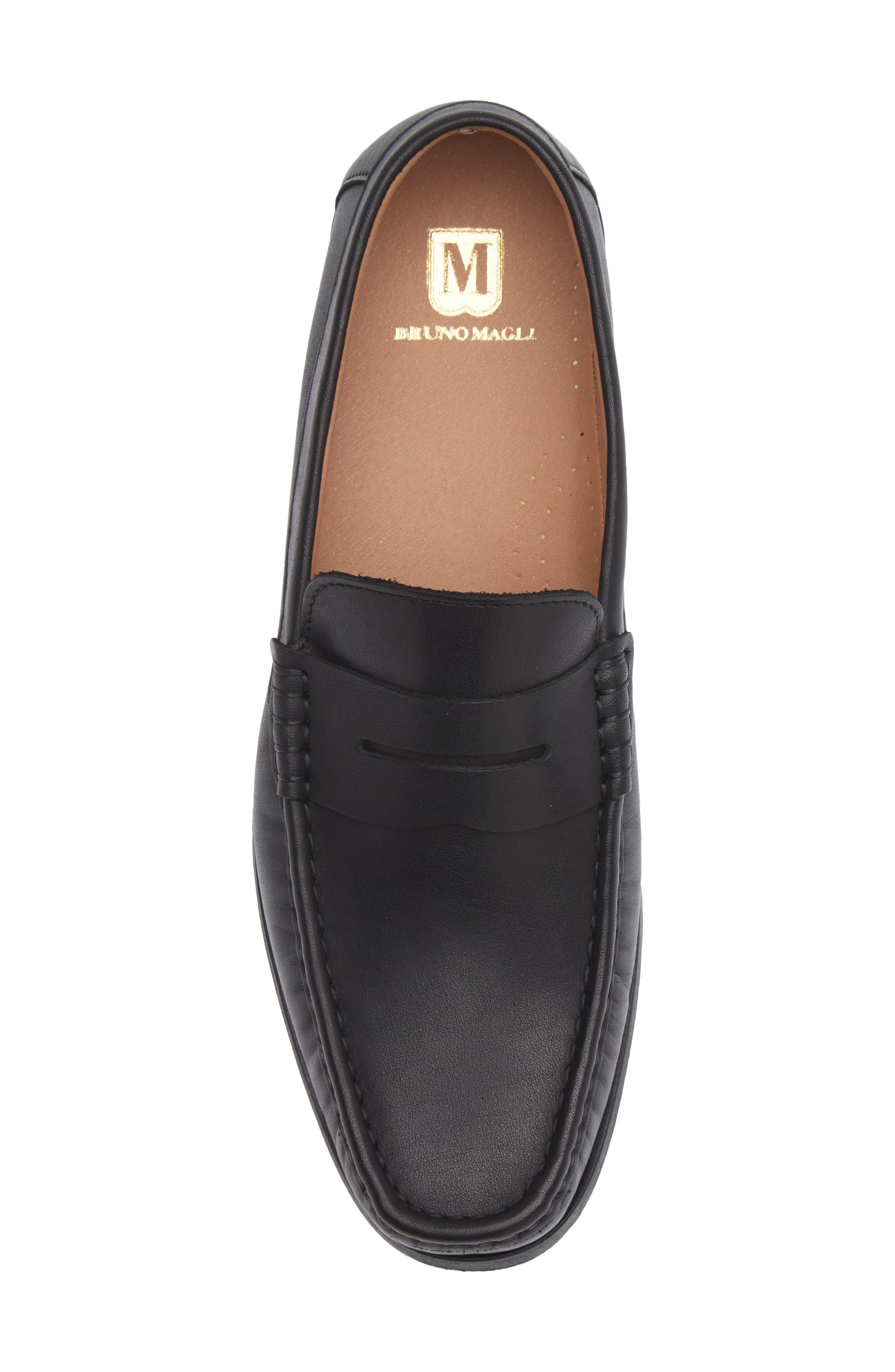 Bruno Magli Guiliano Penny Loafer, Alternate, color, Black Leather