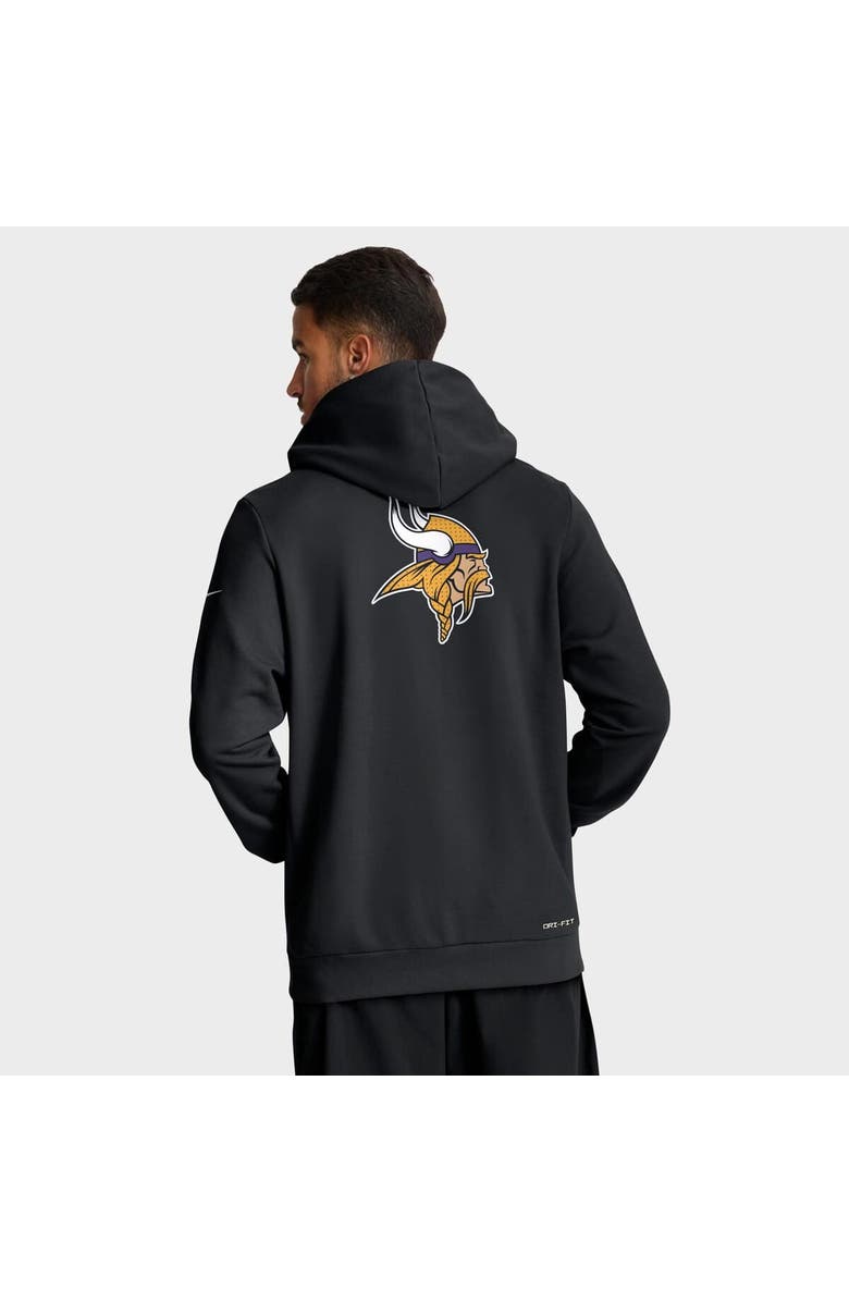 Nike Men's Nike Black Minnesota Vikings Sideline Standard Issue Utility Player Dri-FIT Full-Zip Hoodie, Alternate, color, Black