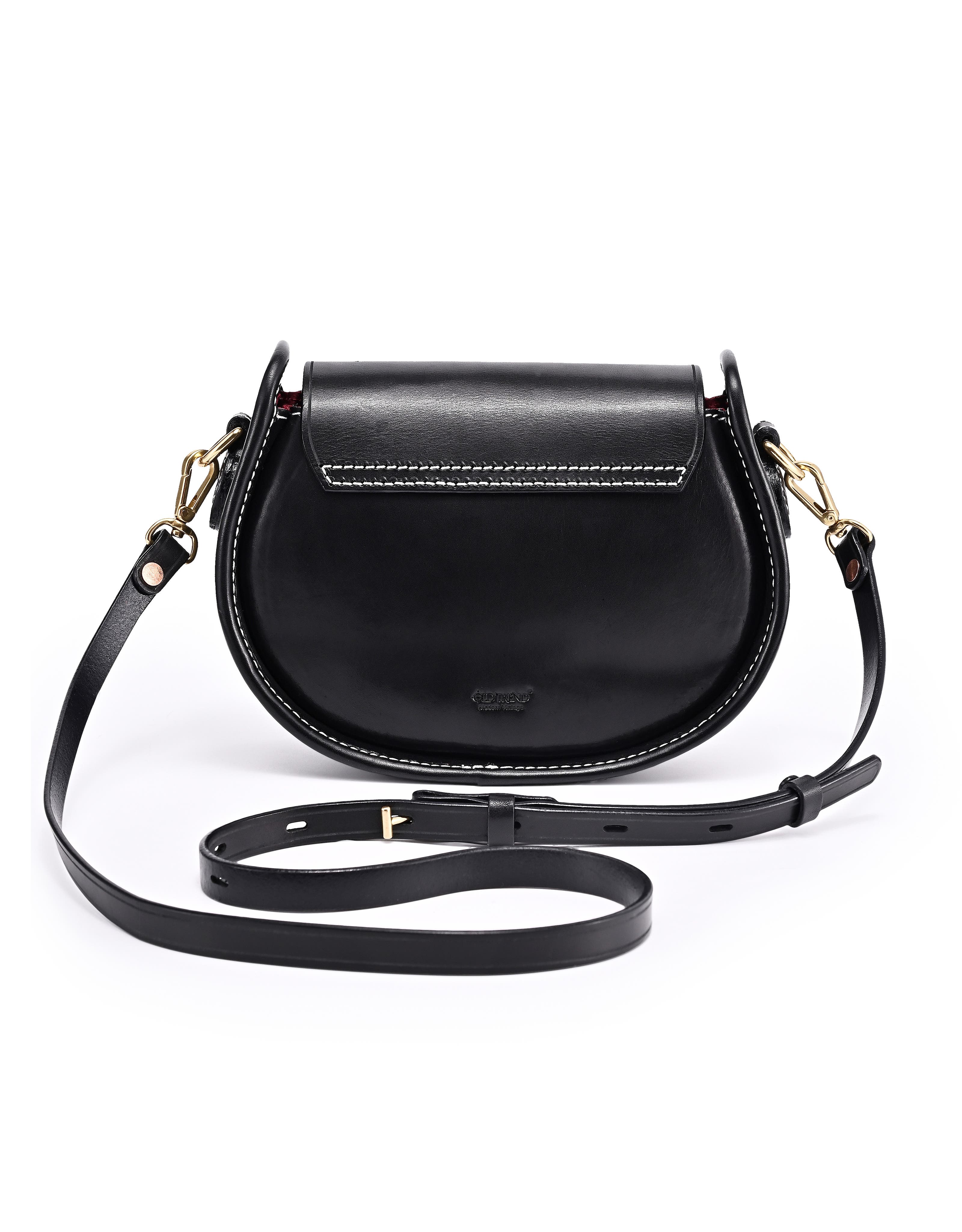 OLD TREND Begonia Genuine Leather Vintage Compact Crossbody, Alternate, color, Black