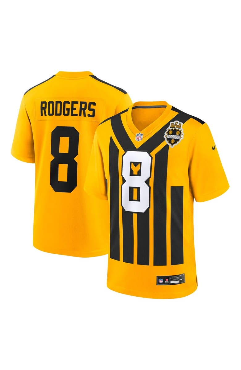 Nike Men's Nike Aaron Rodgers Gold Pittsburgh Steelers Alternate 1933 Throwback Game Jersey, Main, color, Gold