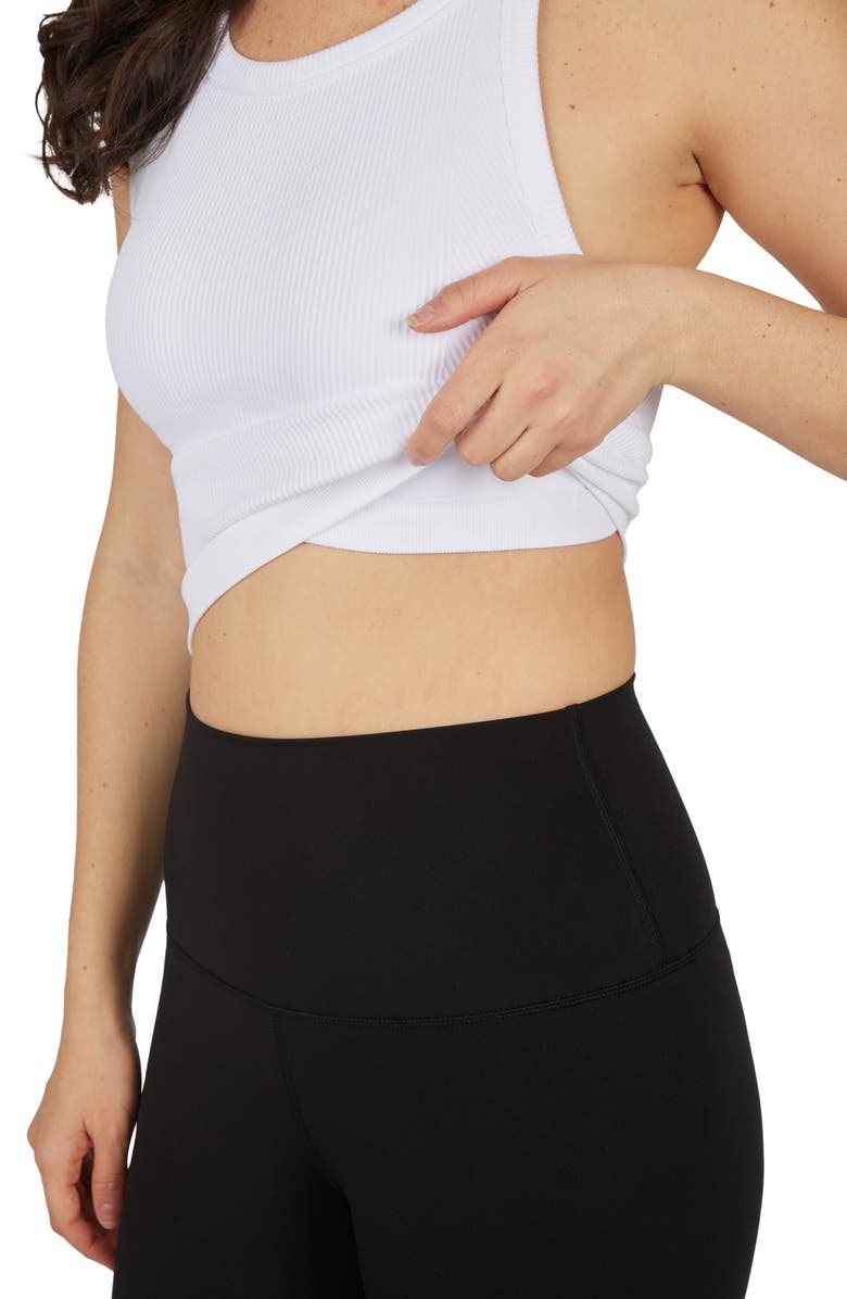 90 DEGREE BY REFLEX Ribbed Seamless Lucia Tank Top, Alternate, color, Pageant Blue/ White