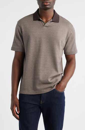 Emporio Armani Johnny Collar Heathered Cotton Piqué Polo