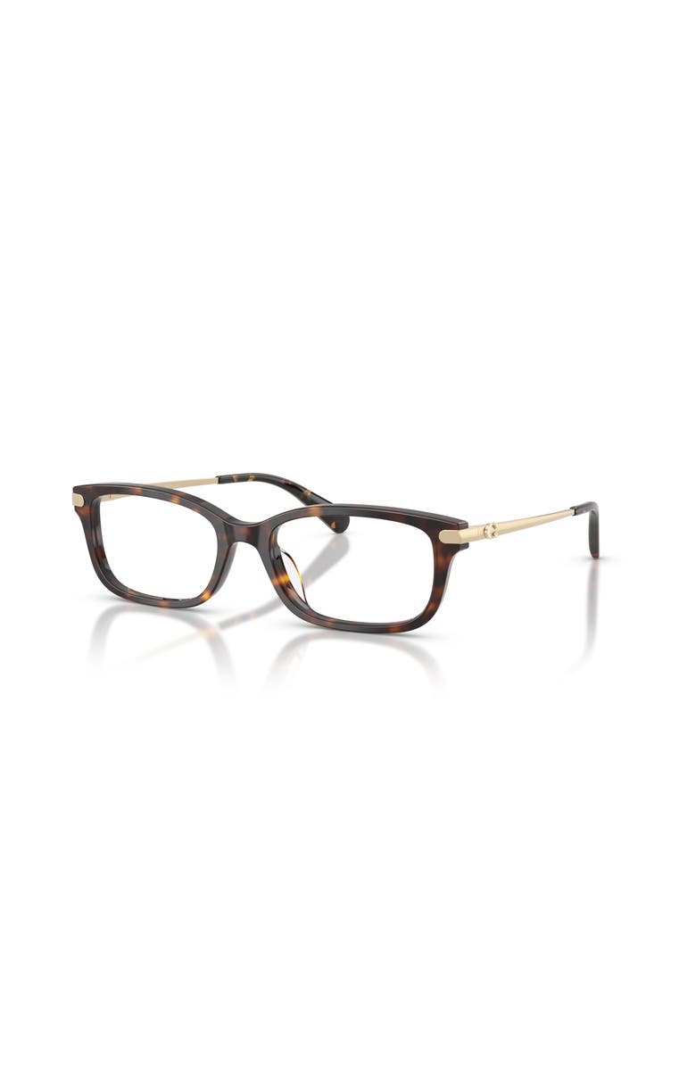 COACH 52mm Rectangle optical glasses, Main, color, Tortoise