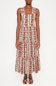 The Lulo Project New Sunset Floral Tiered Stretch Cotton Maxi Sundress