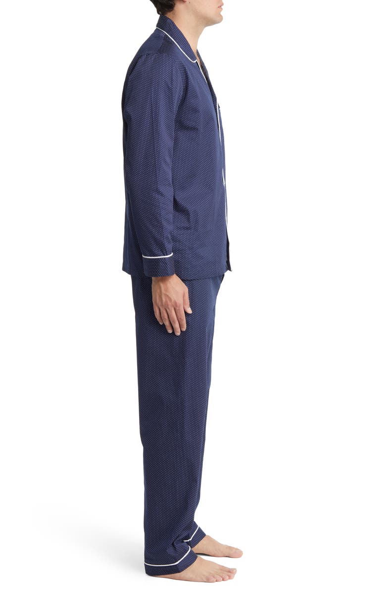 Majestic International Southport Woven Cotton Pajamas, Alternate, color, Navy Dot