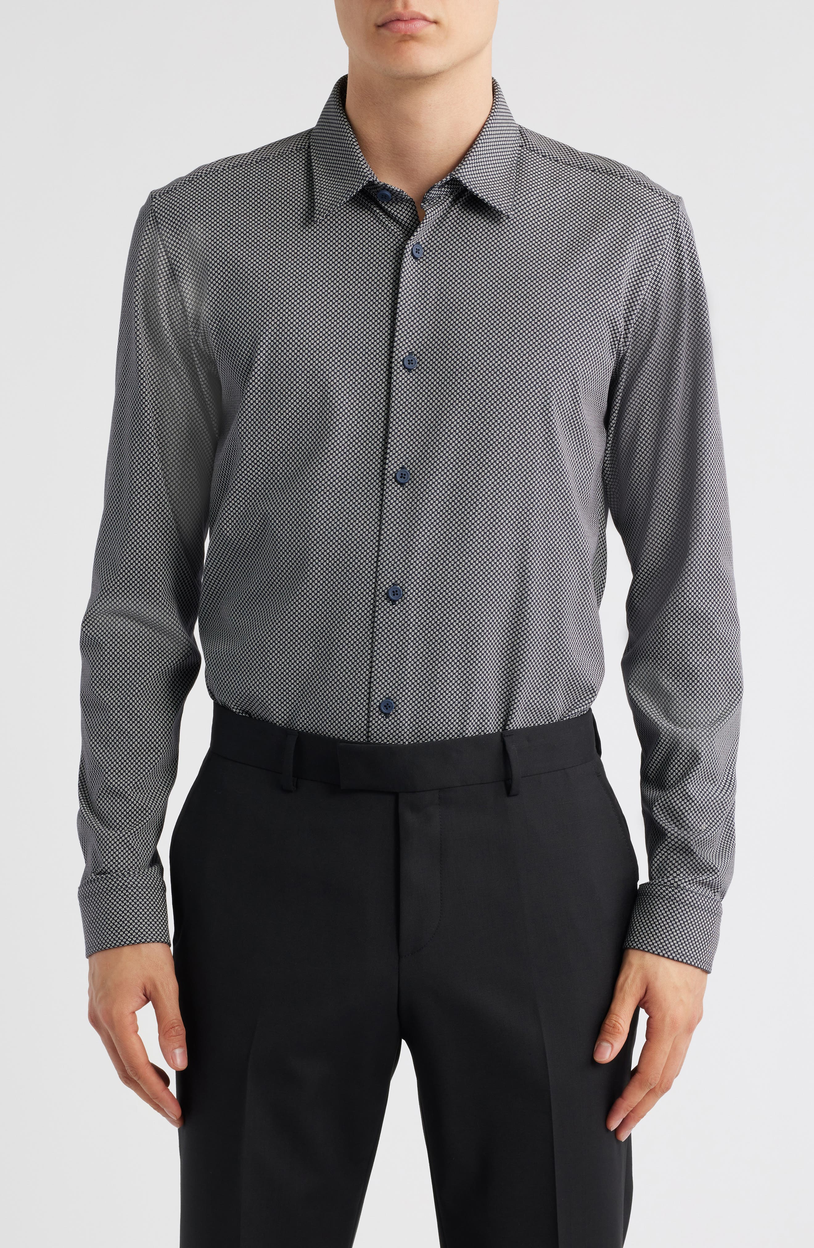 BOSS Roan Kent Slim Fit Button-Up Shirt