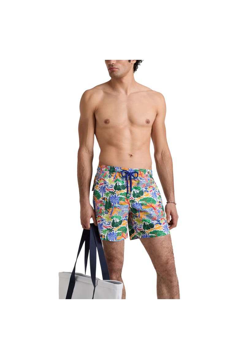 Men Swim Shorts Seaside Life, Alternate, color, White