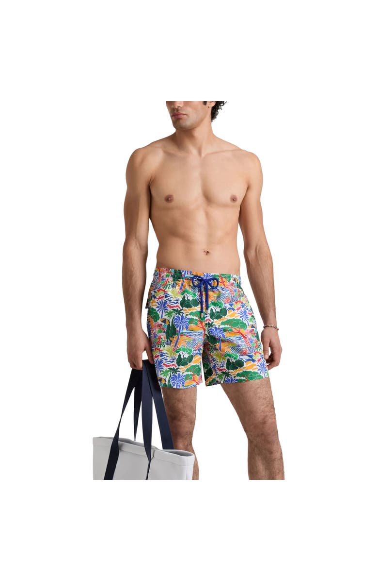 Vilebrequin Men Swim Shorts Seaside Life, Alternate, color, White