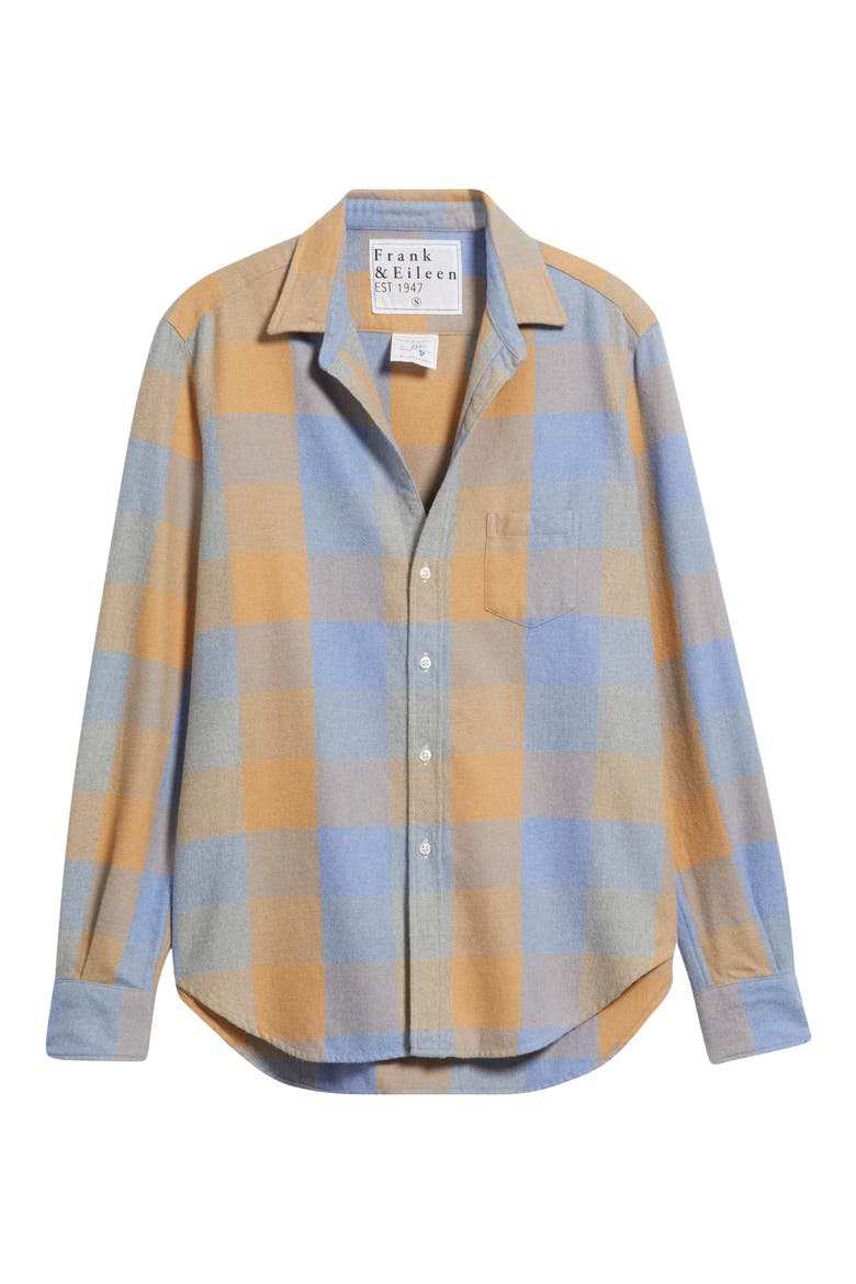Eileen Relaxed Button-Up Shirt, Alternate, color, LARGE BLUE CAMEL CHECK