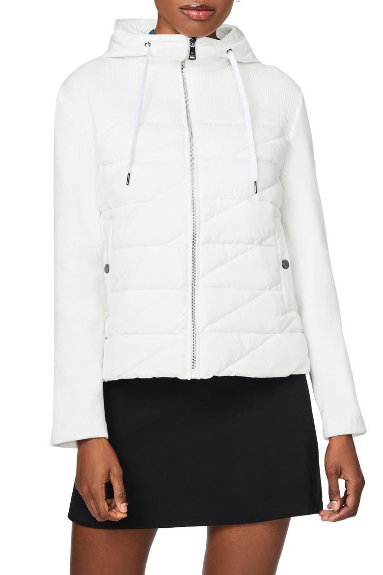 Insulated Quilted Hooded Jacket, Main, color, WHITE
