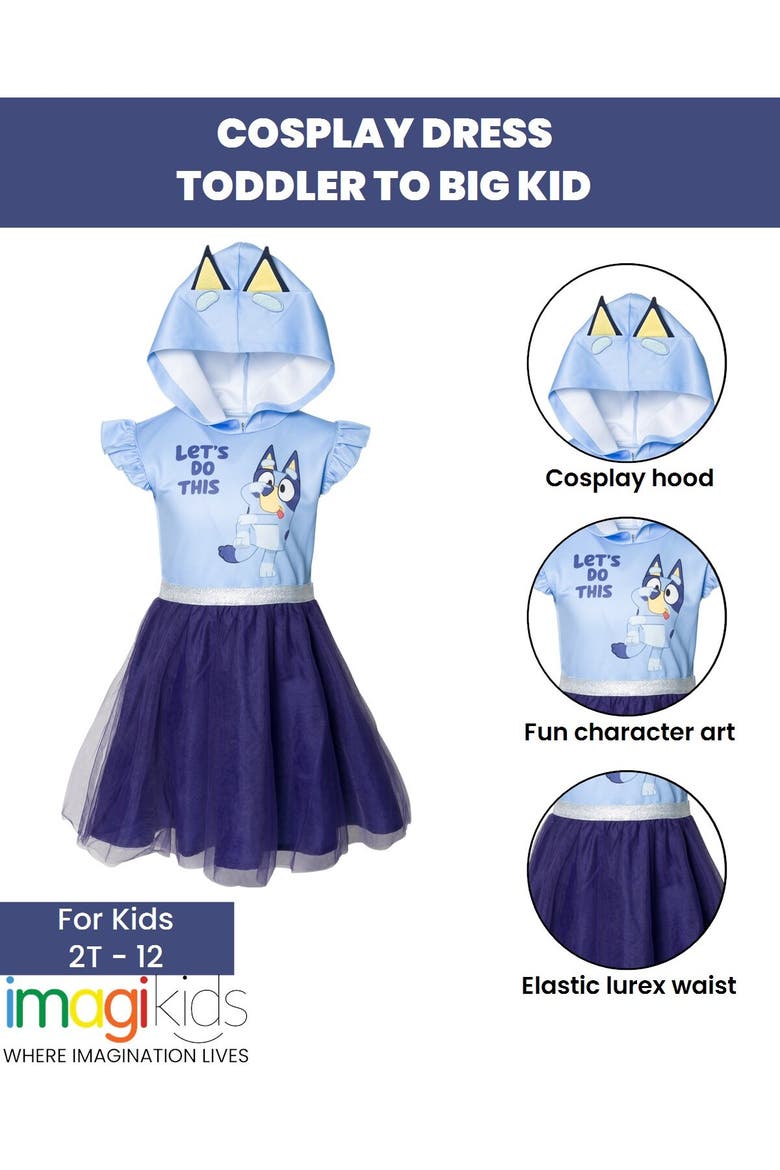 Hooded Dress, Alternate, color, Bluey Blue Purple