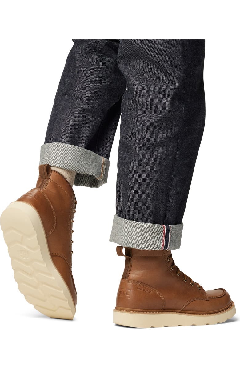 SOREL Slabtown 62 Waterproof Moc Toe Boot, Alternate, color, Velvet Tan/ Tobacco