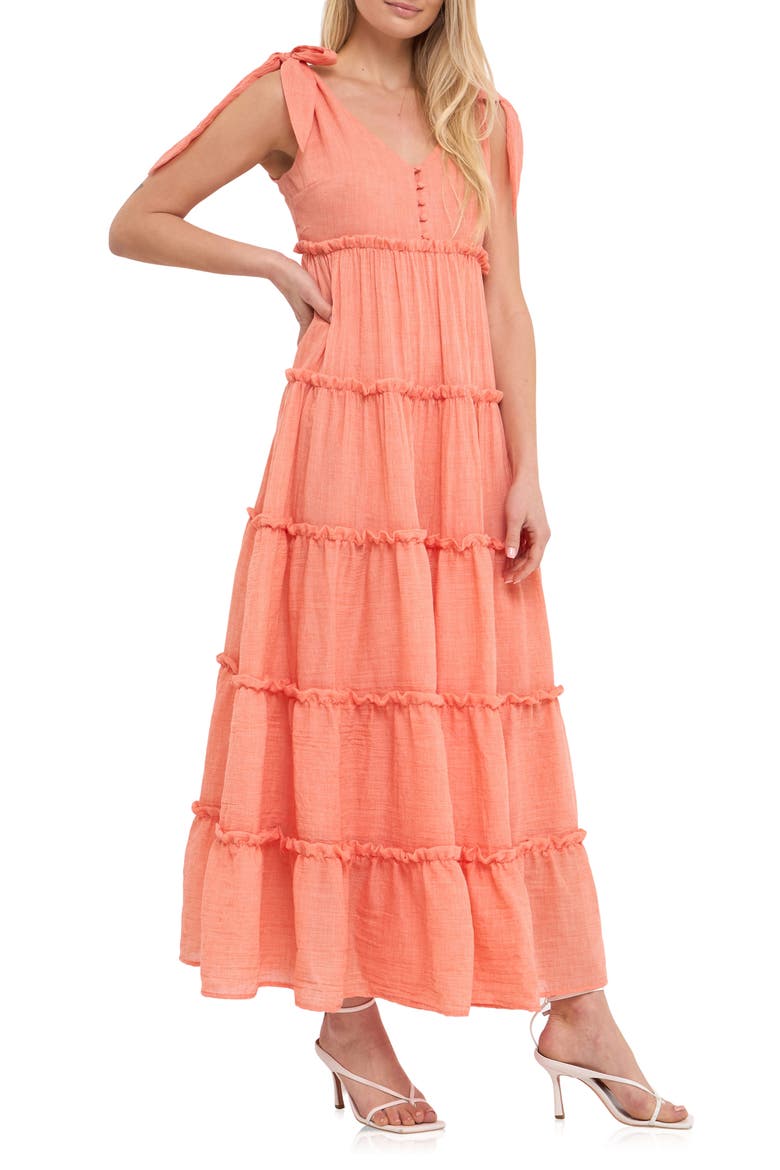 Tiered Maxi Dress, Alternate, color, ORANGE