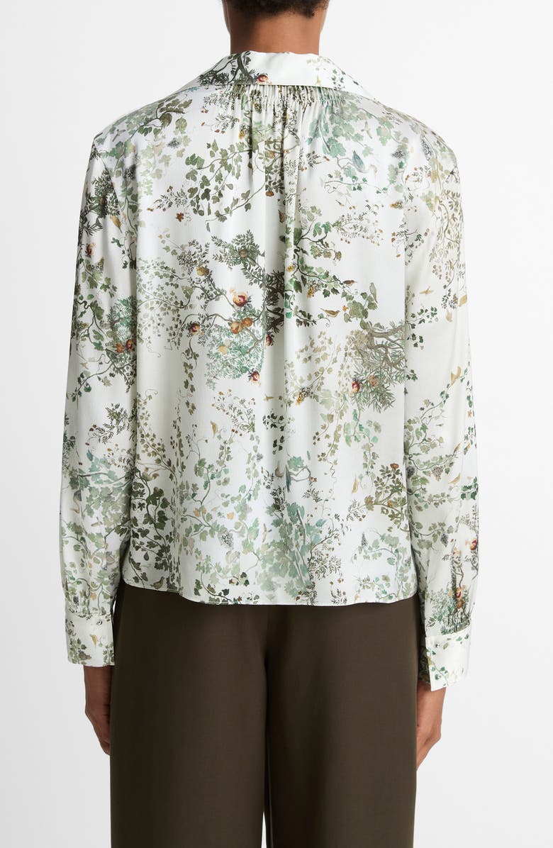 Vince Grape Vine Silk Button-Up Shirt, Alternate, color, Cream Fresco