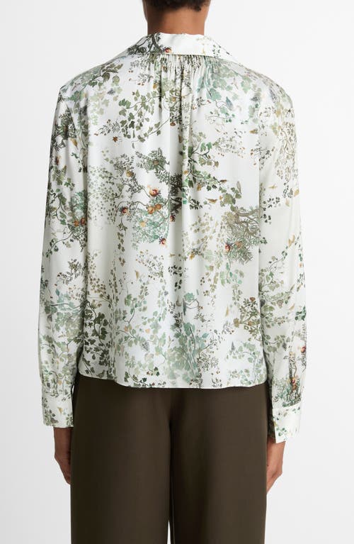 Vince Grape Vine Silk Button-up Shirt In Multi