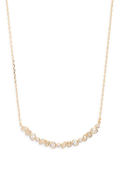 Mixed Cubic Zirconia Bar Necklace
