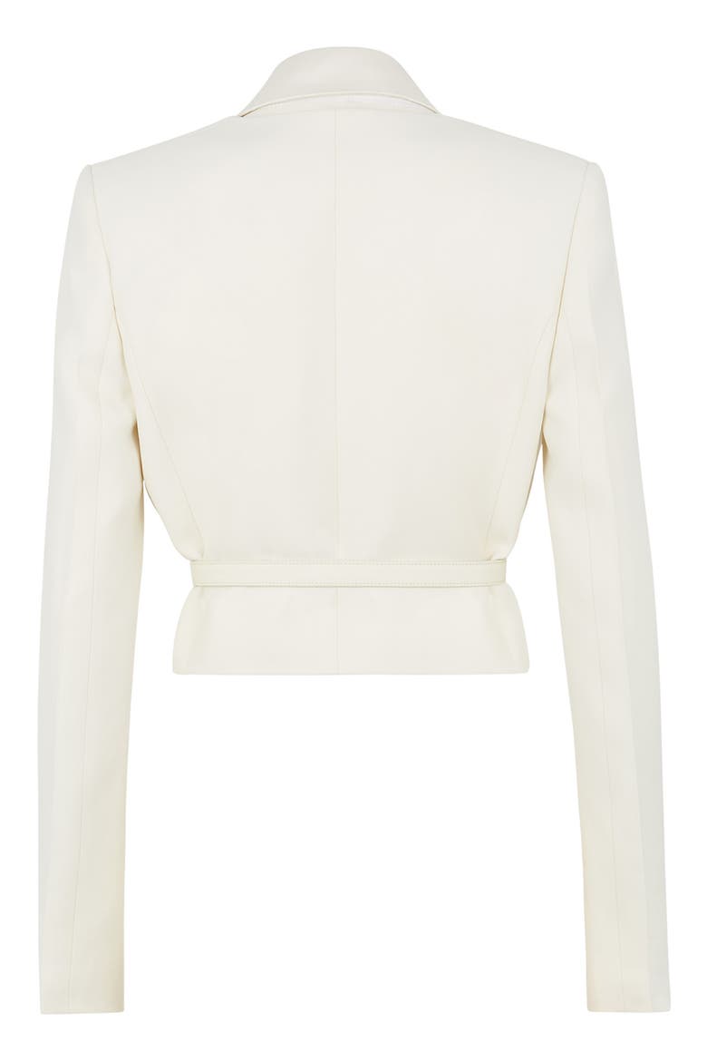 Wool & Silk Crop Jacket & Backless Vest Set, Alternate, color, WHITE