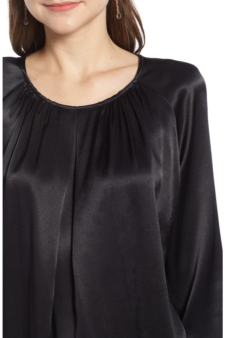 Pleat Front Top, Alternate, color, BLACK
