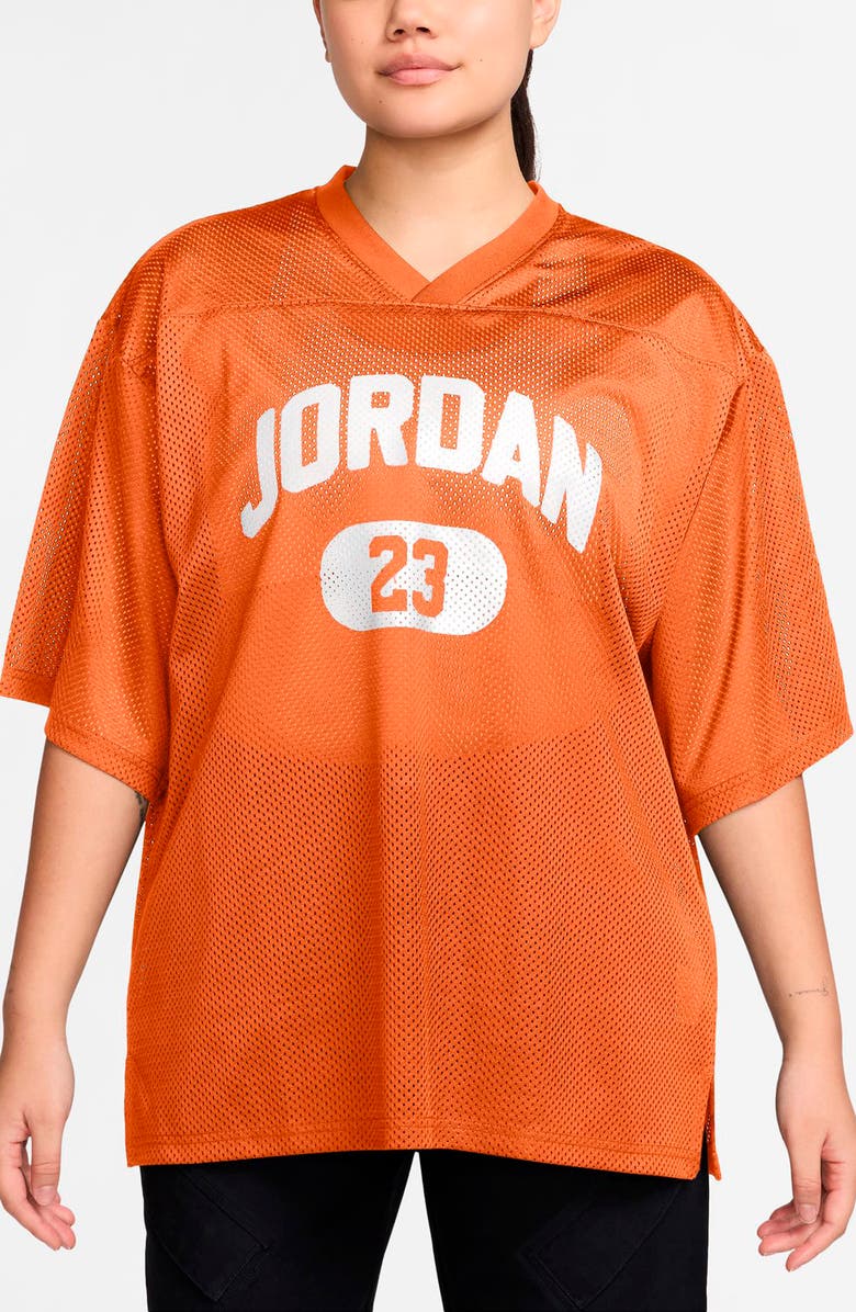 Jordan Brooklyn Oversize Jersey, Main, color, Starfish/ White