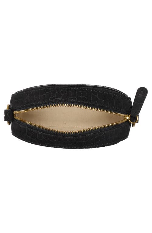 Frye Melissa Croc Embossed Camera Bag In Black