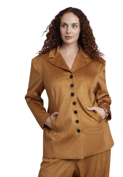 Faux Suede Fitted Jacket
