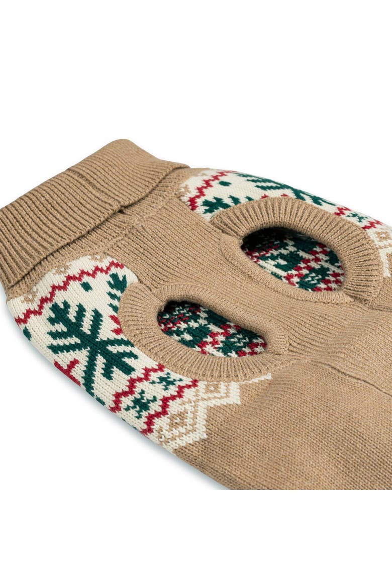 Pets' Fair Isle Dog Sweater, Alternate, color, Camel Holiday Fair Isle