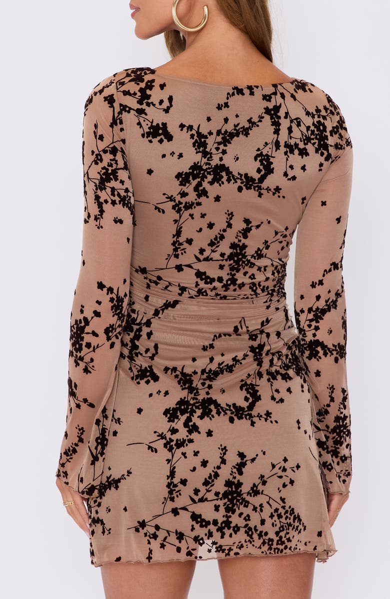 VICI Collection Celeste Floral Velvet Burnout Long Sleeve Minidress, Alternate, color, 