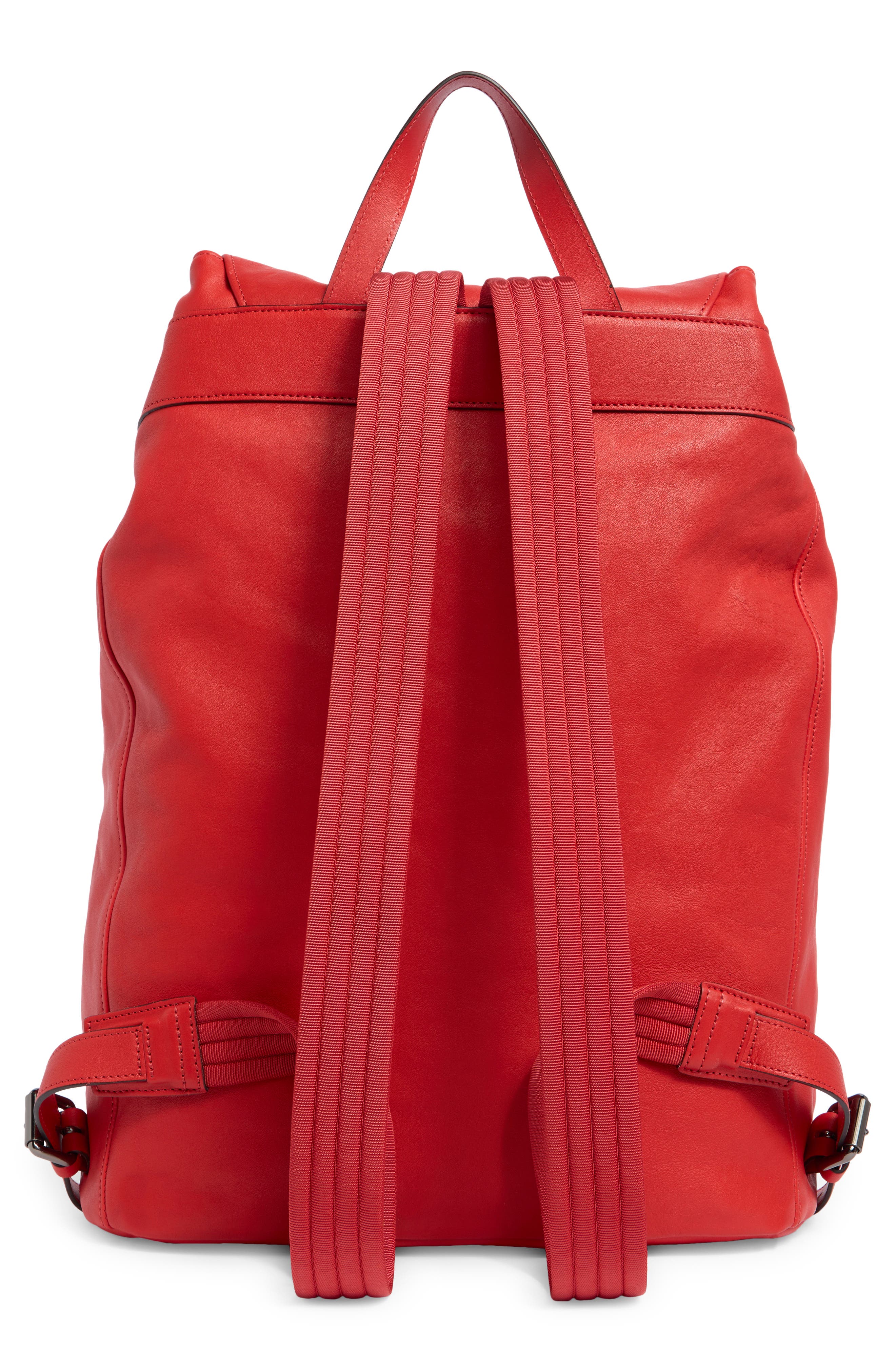 Longchamp 3D Leather Backpack, Alternate, color, Vermilion