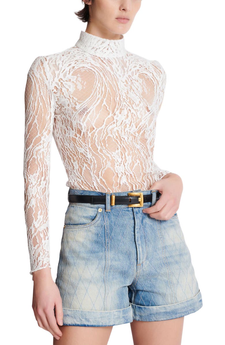 Balmain Anthem belt in calfskin leather, Alternate, color, Black