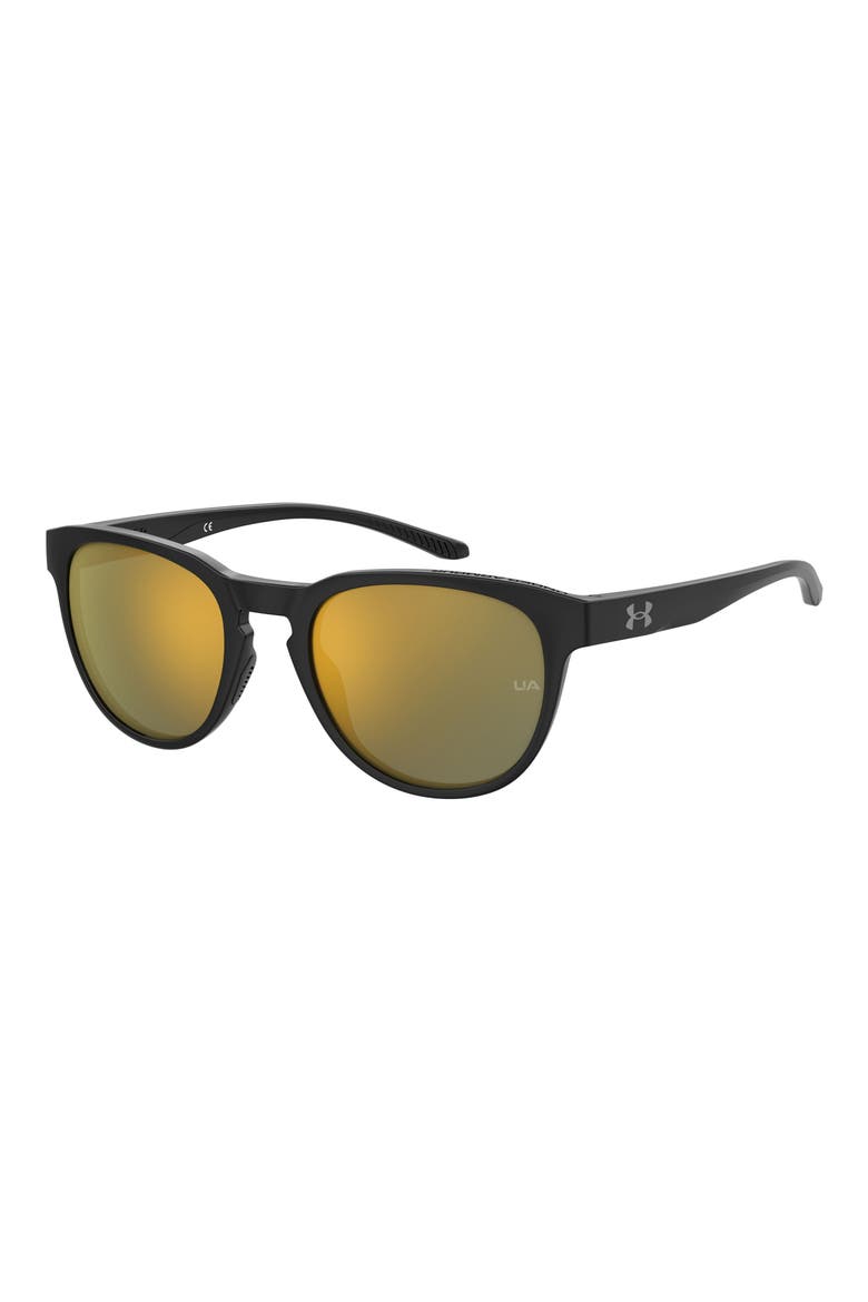 53mm Round Sunglasses, Alternate, color, BLACK