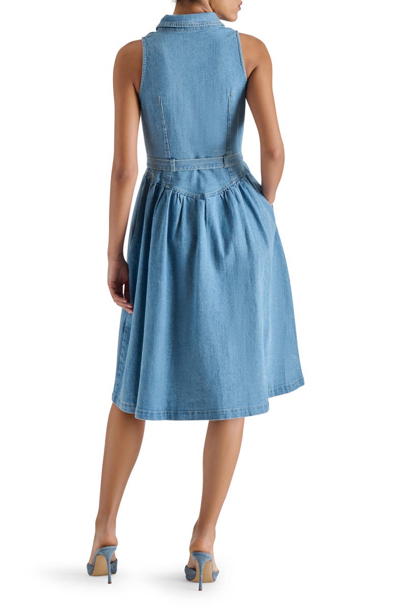 Steve Madden Mary Sleeveless Denim Shirtdress, Alternate, color, Amalfi Wash