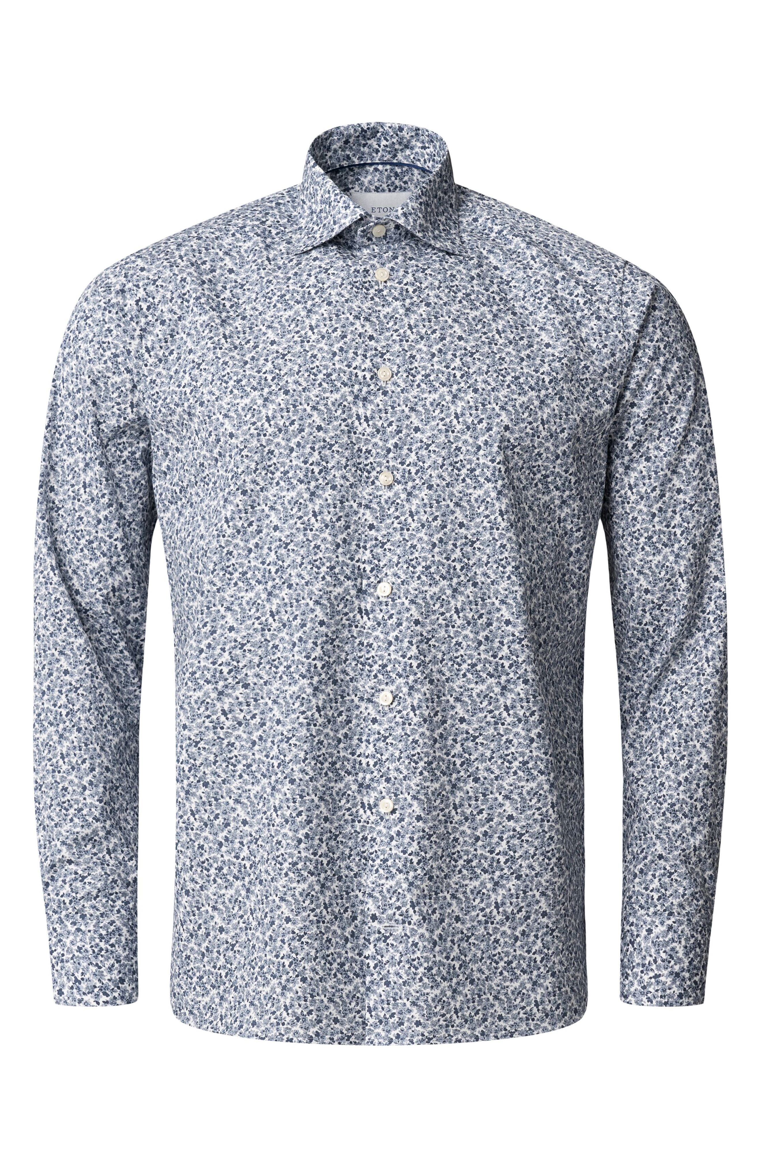 Contemporary Fit Floral Cotton Dress Shirt