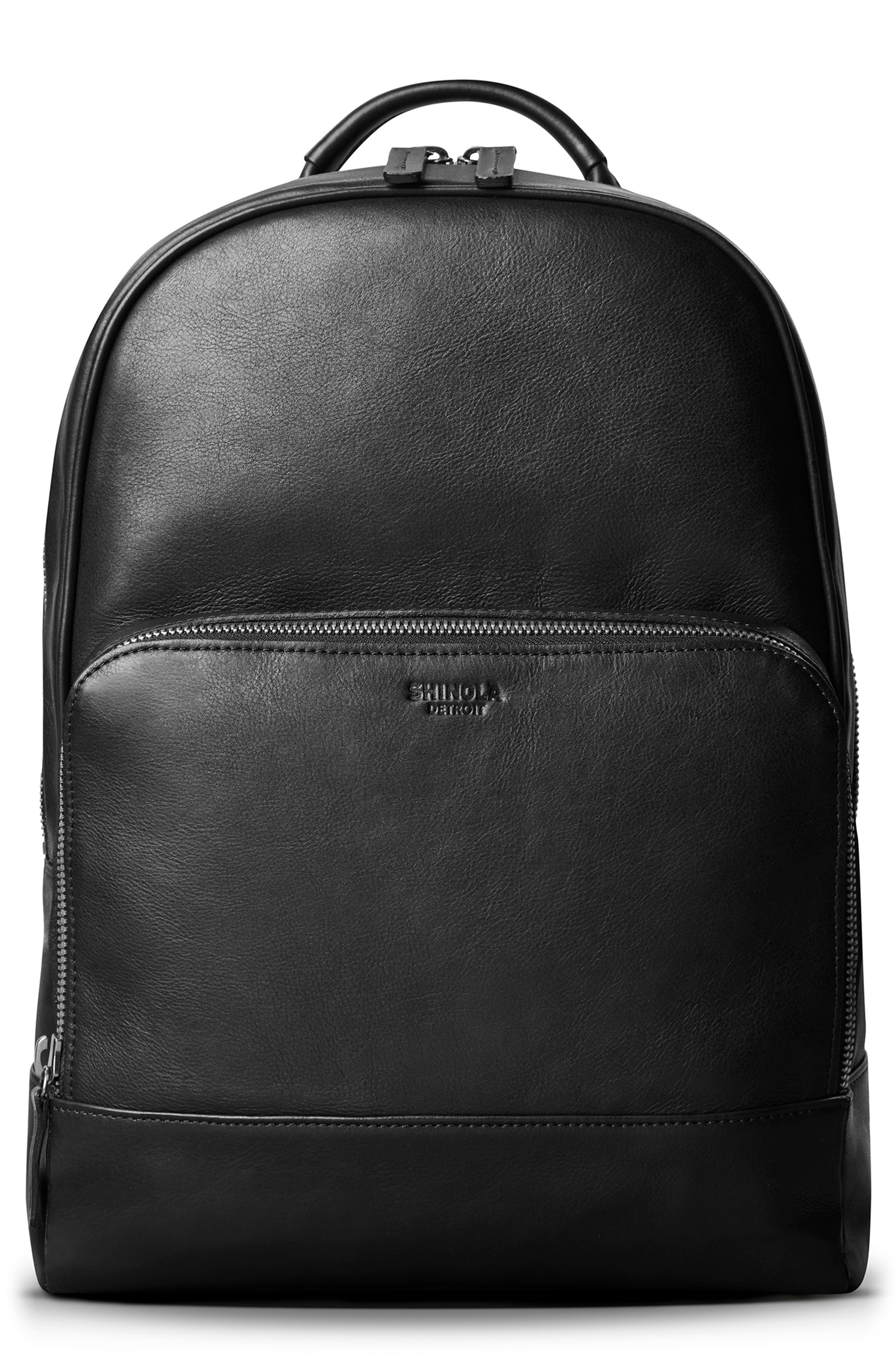 Shinola Fulton Leather Backpack, Main, color, 