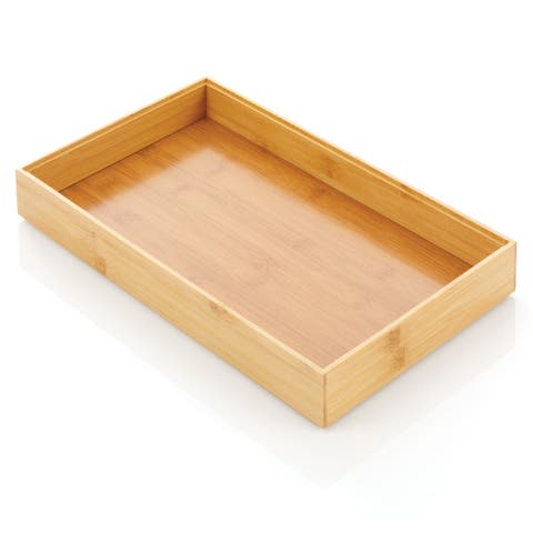 Stackable 15" Long Wooden - Drawer Organizer - 2 Pack, Natural Wood