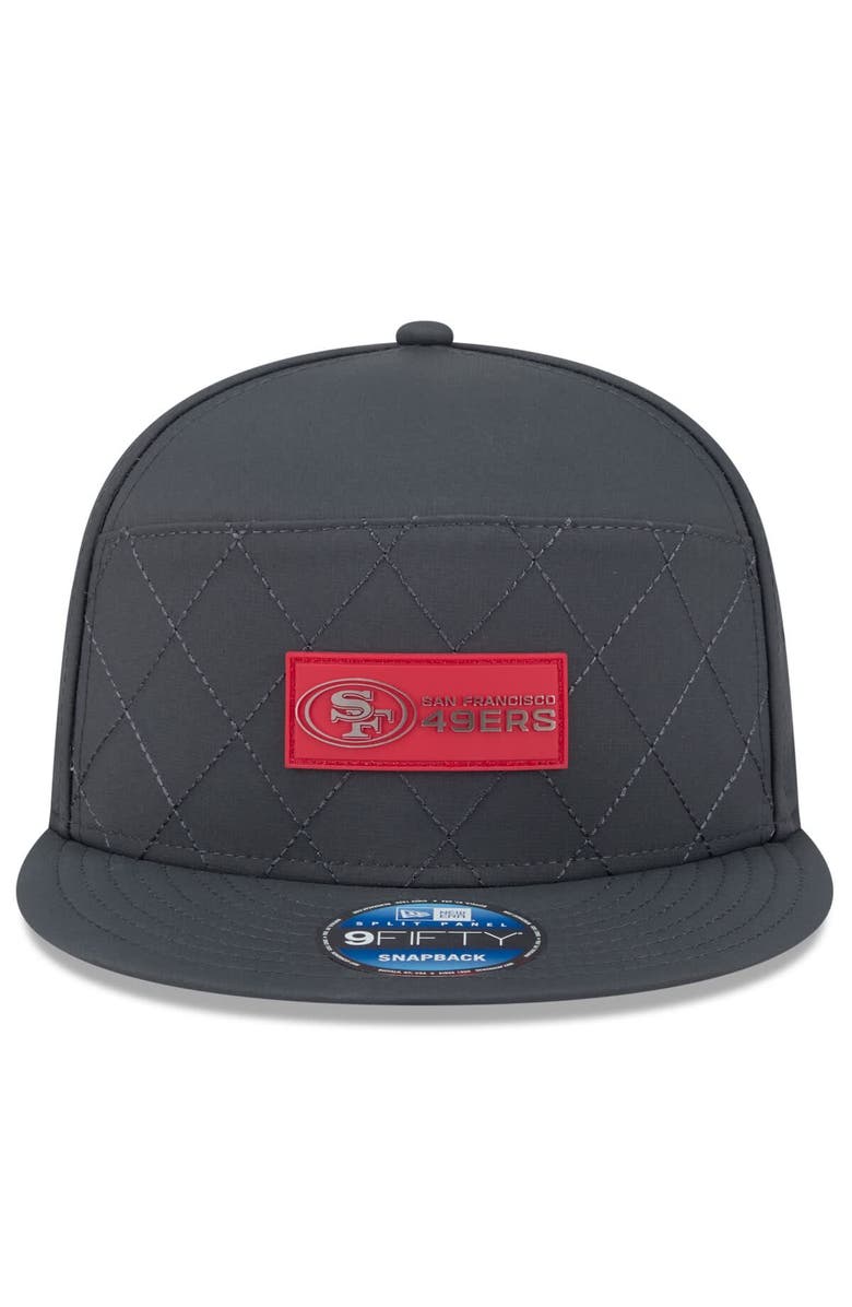 New Era Men's New Era Charcoal San Francisco 49ers 2025 Sideline Cold Weather Split Panel 9FIFTY Snapback Hat, Alternate, color, Charcoal