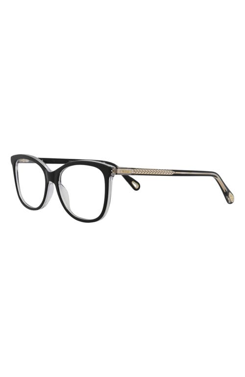 Shop Chloé Core 52mm Optical Glasses In Black Black Transparent