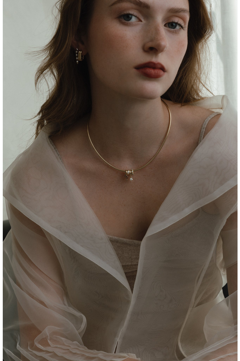 Heirloom Curved Chain Necklace, Alternate, color, Gold