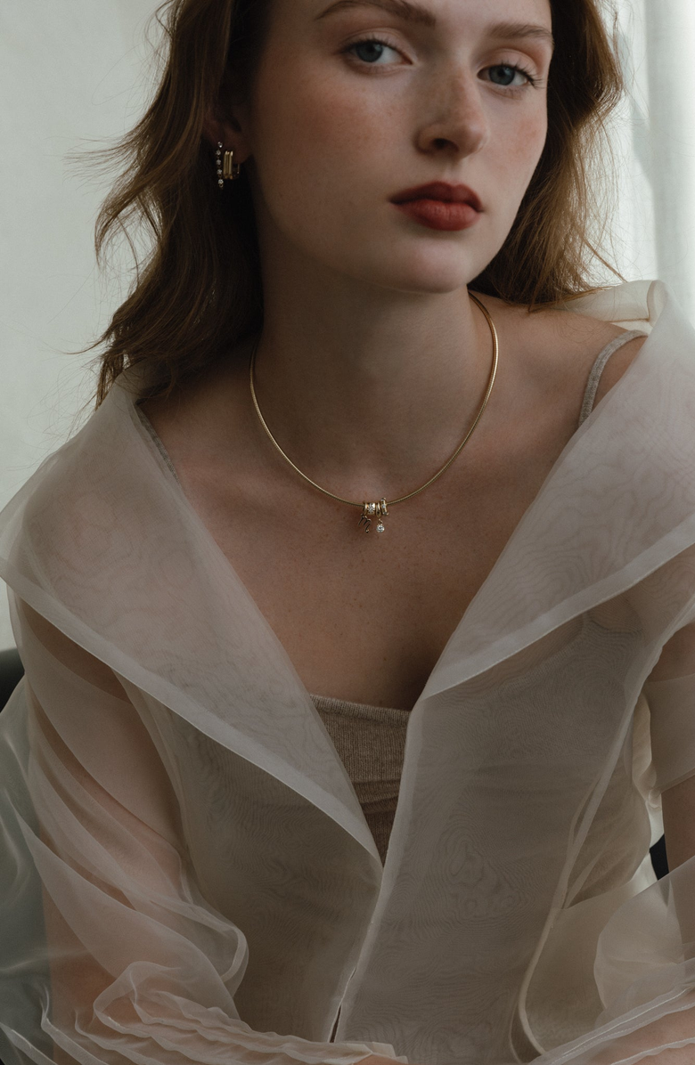 Kinn Heirloom Curved Chain Necklace, Alternate, color, Gold