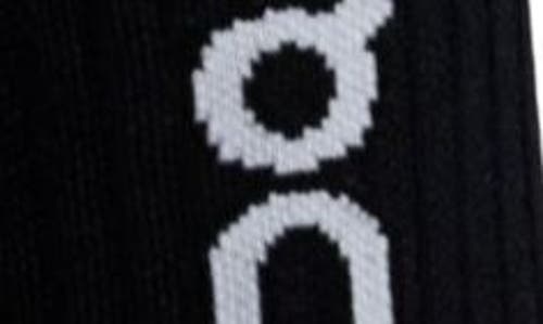 On Logo Organic Cott Crew Socks In Black
