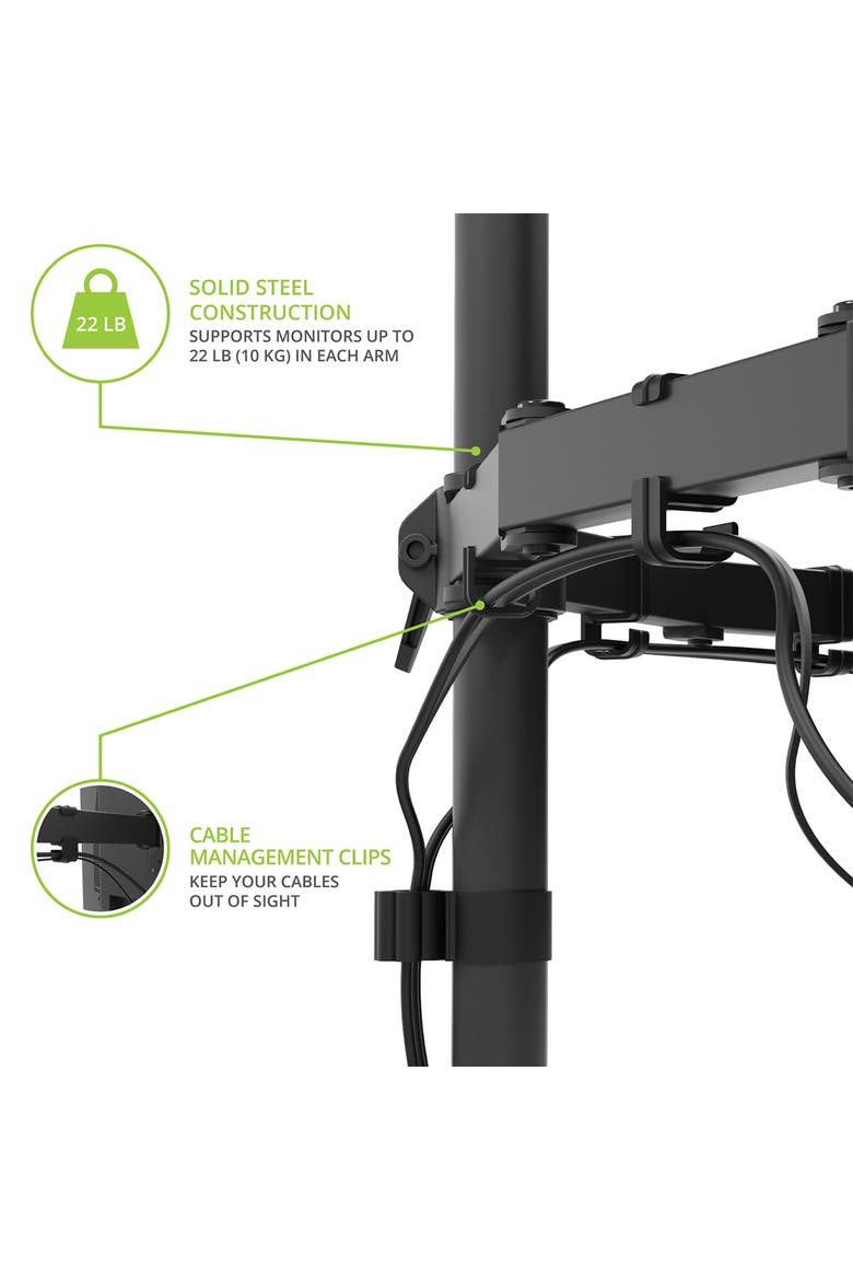 DML2000 Fully Adjustable Dual Arm Desktop Monitor Mount, Alternate, color, Black